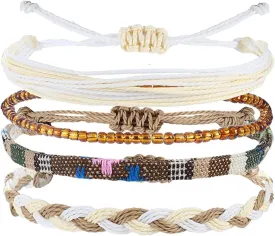 Beach Summer Ankle Bracelet for Women Handmade Braided Adjustable String Anklets Waterproof Surfer Bracelet