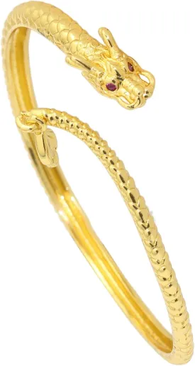 Fashion 18K Gold Plated Animal Dragon Arm Band Open Cuff Bracelet