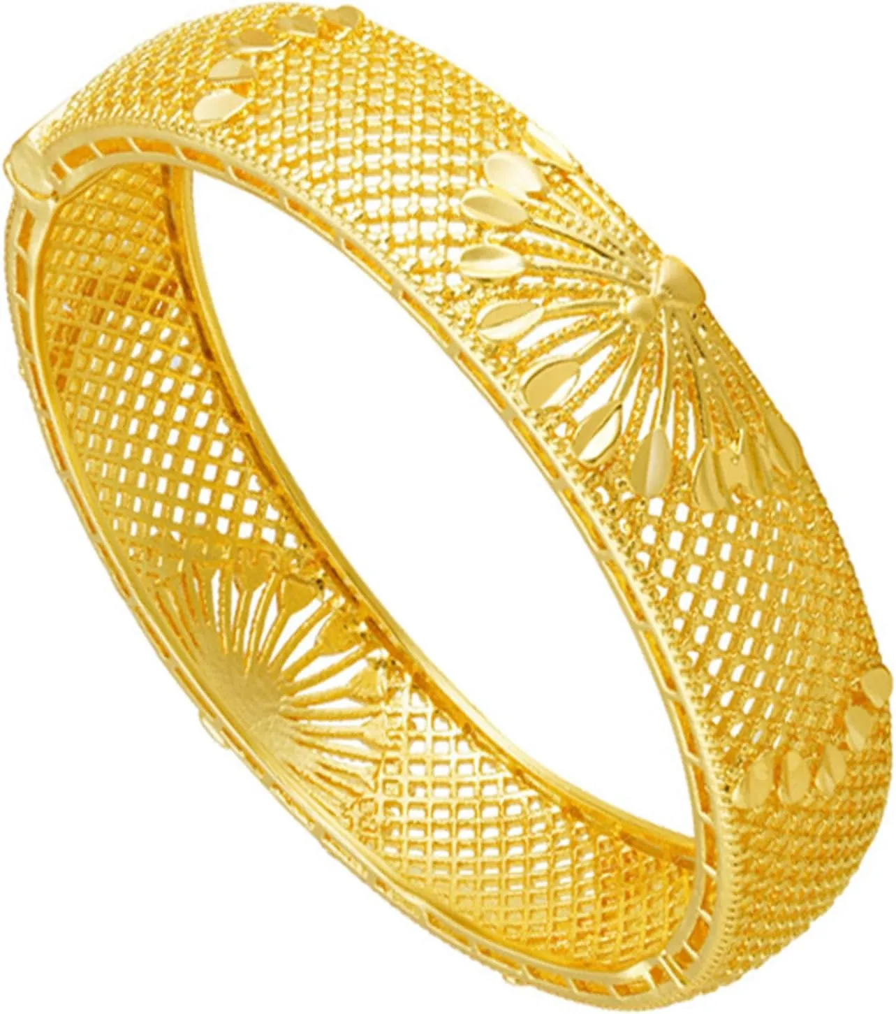 Fashion 18K Gold Plated Peacock Open Tail Pattern Arm Band Bracelet Wide Hollow Mesh Cuff Bracelet