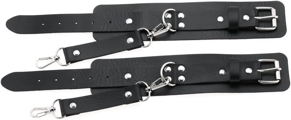 FM FM42 Multicolor PU Simulated Leather Clip-on Adjustable Buckle Bracelet Handcuffs, Pack of 2 PCs