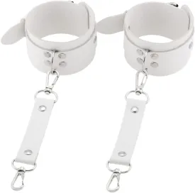 FM FM42 Multicolor PU Simulated Leather Clip-on Adjustable Buckle Bracelet Handcuffs, Pack of 2 PCs