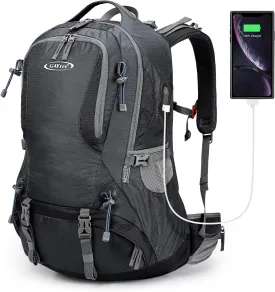 G4Free 50L Hiking Backpack Waterproof Daypack Outdoor Camping Climbing Backpack with Rain Cover for Men Women(Dark Grey)