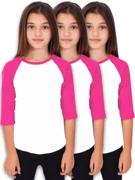 Hat and Beyond Kids Raglan Jersey Child Toddler Youth Uniforms 3/4 Sleeves T Shirts