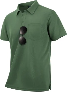 LLdress Men's Polo Golf Shirt Short Sleeve T-Shirts Pique Collared Shirts with Pocket