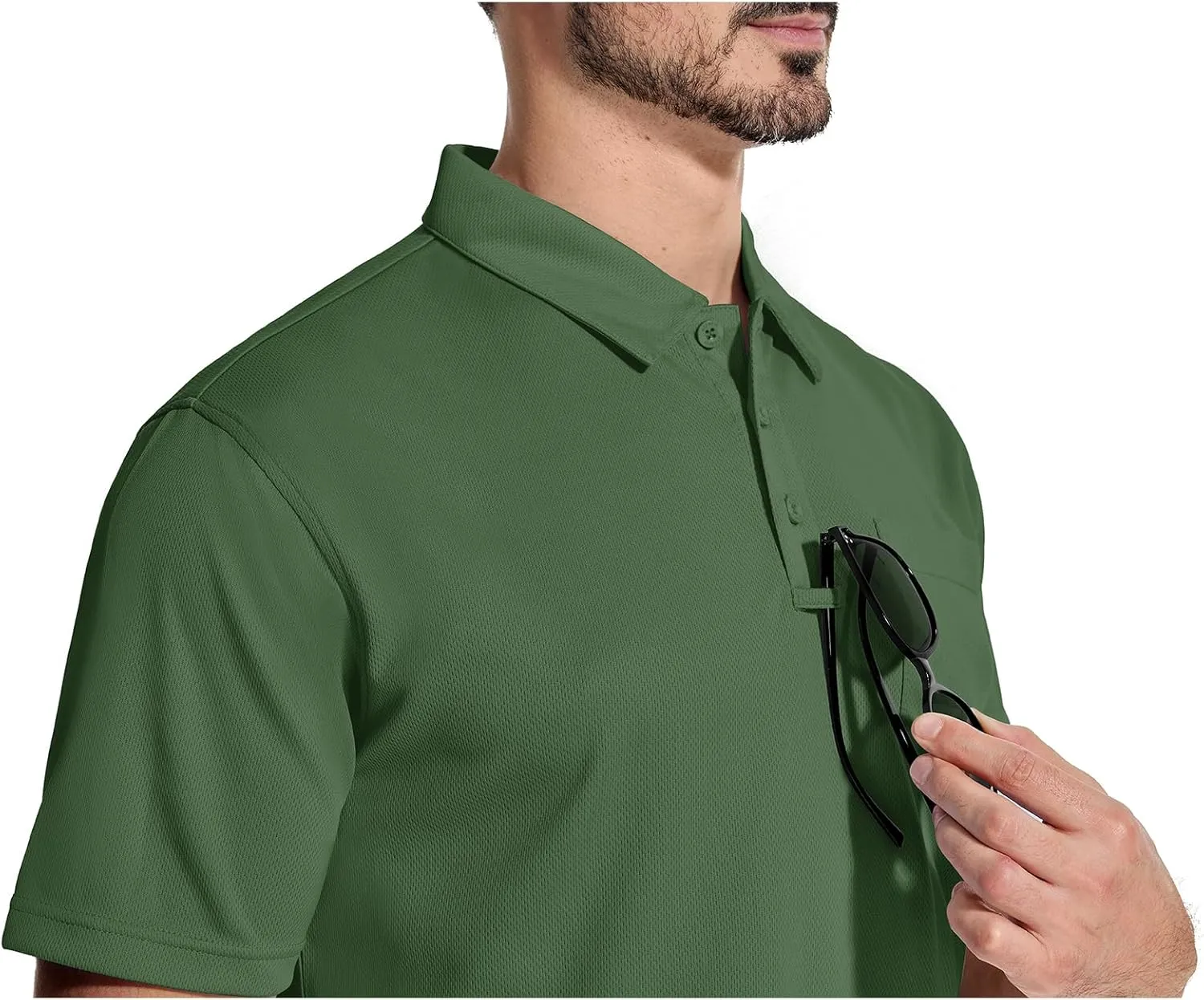 LLdress Men's Polo Golf Shirt Short Sleeve T-Shirts Pique Collared Shirts with Pocket