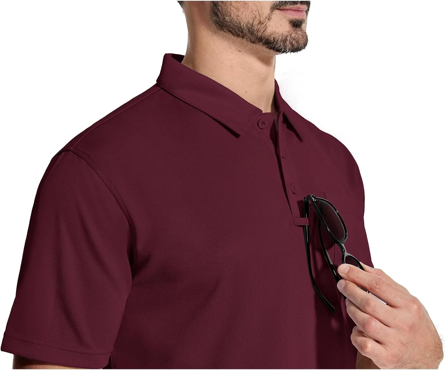 LLdress Men's Polo Golf Shirt Short Sleeve T-Shirts Pique Collared Shirts with Pocket