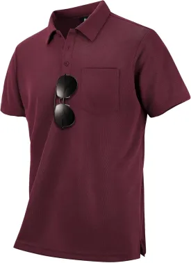LLdress Men's Polo Golf Shirt Short Sleeve T-Shirts Pique Collared Shirts with Pocket