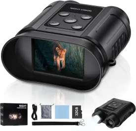 Night Vision Goggles,Compact Night Vision Binoculars, 8X Digital Zoom,32GB Card, Supports Photo/Video Capture,Ideal for Camping, Hiking,Education, Wildlife Watching,Gifts for Men (Black)