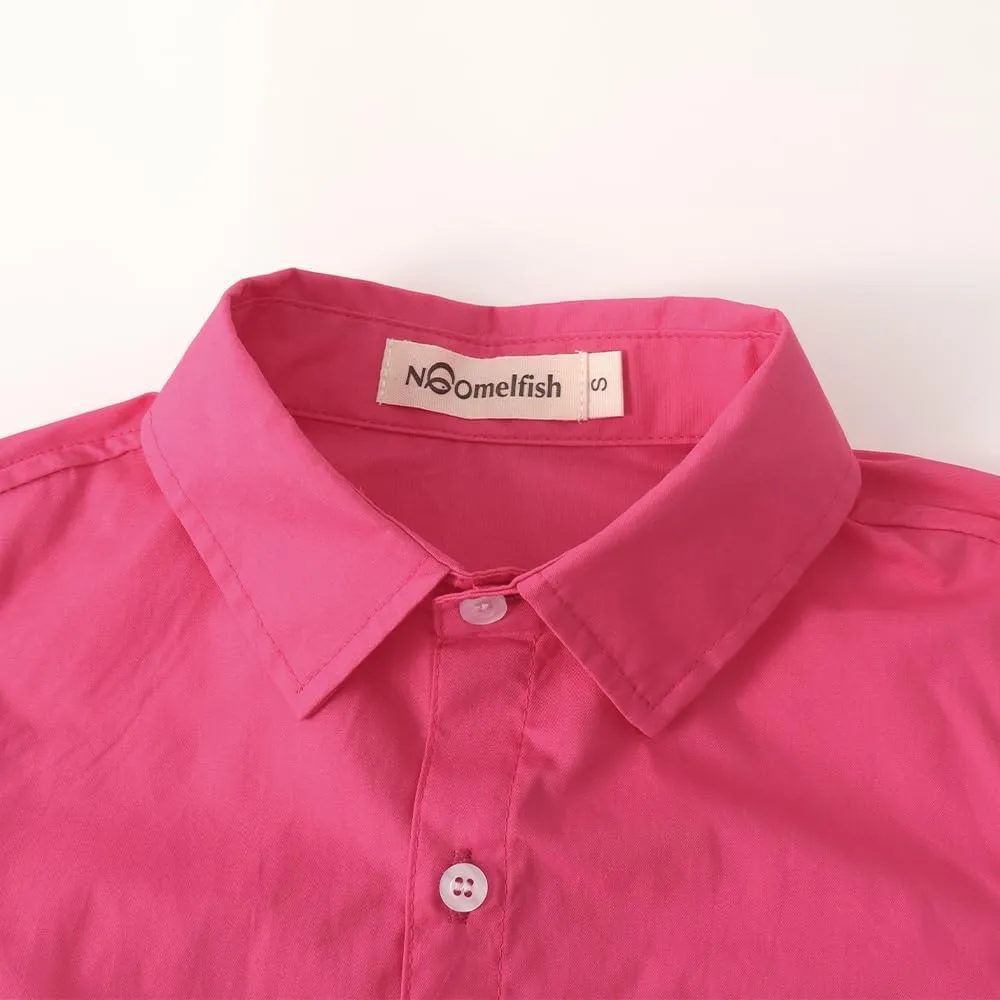 Noomelfish Girls Long Sleeve Button Down Shirt Tie Front Blouse Tops (5-12 Years)