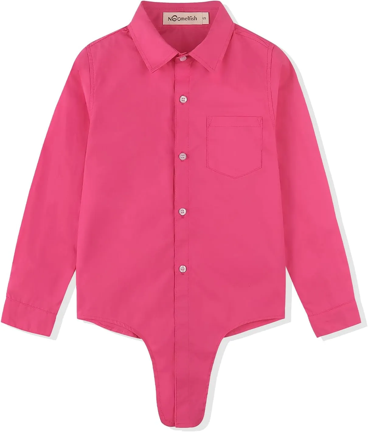 Noomelfish Girls Long Sleeve Button Down Shirt Tie Front Blouse Tops (5-12 Years)