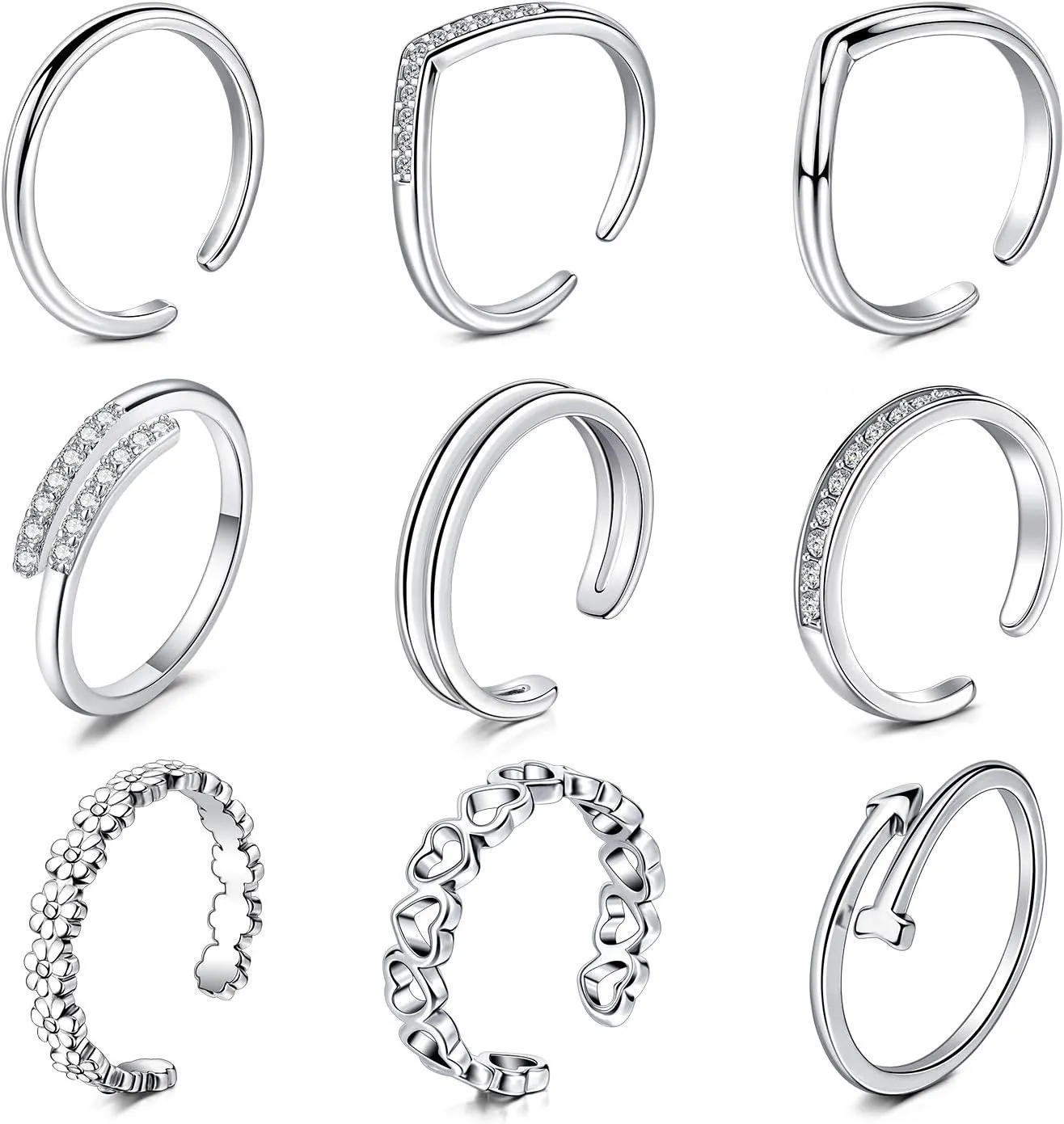 QWALIT Toe Rings for Women Gold Toe Ring Gold Ankets for Women Silver Toe Ring Stainless Steel Waterproof Trendy Anklet no Tarnish
