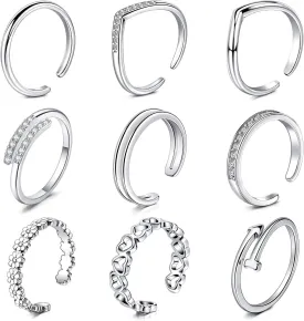 QWALIT Toe Rings for Women Gold Toe Ring Gold Ankets for Women Silver Toe Ring Stainless Steel Waterproof Trendy Anklet no Tarnish