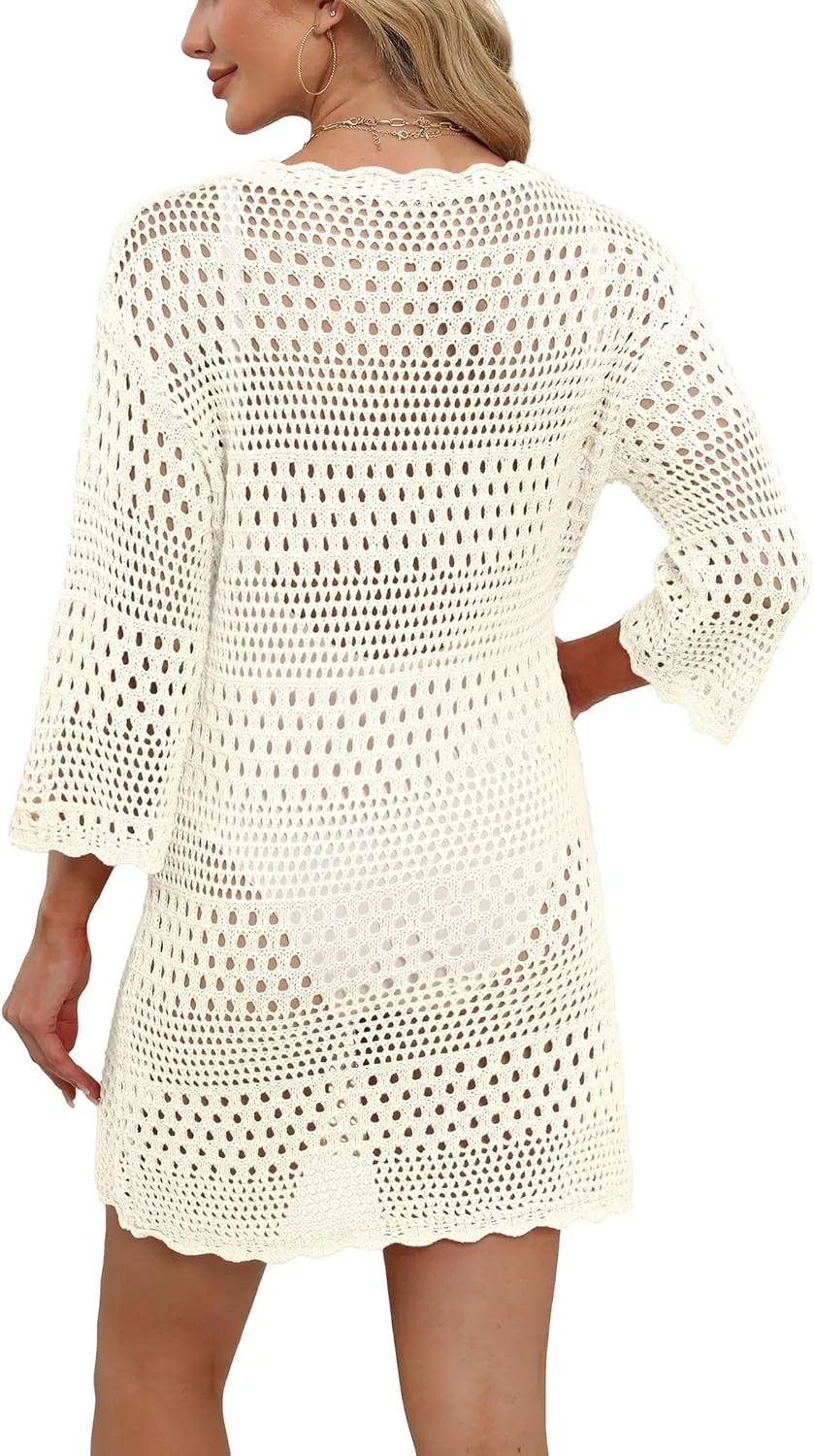 SAMPEEL Swimsuit Coverup for Women Beach Vacation Clothes Bathing Suit Cover Up Crochet Dresses Summer Cruise Outfits 2025