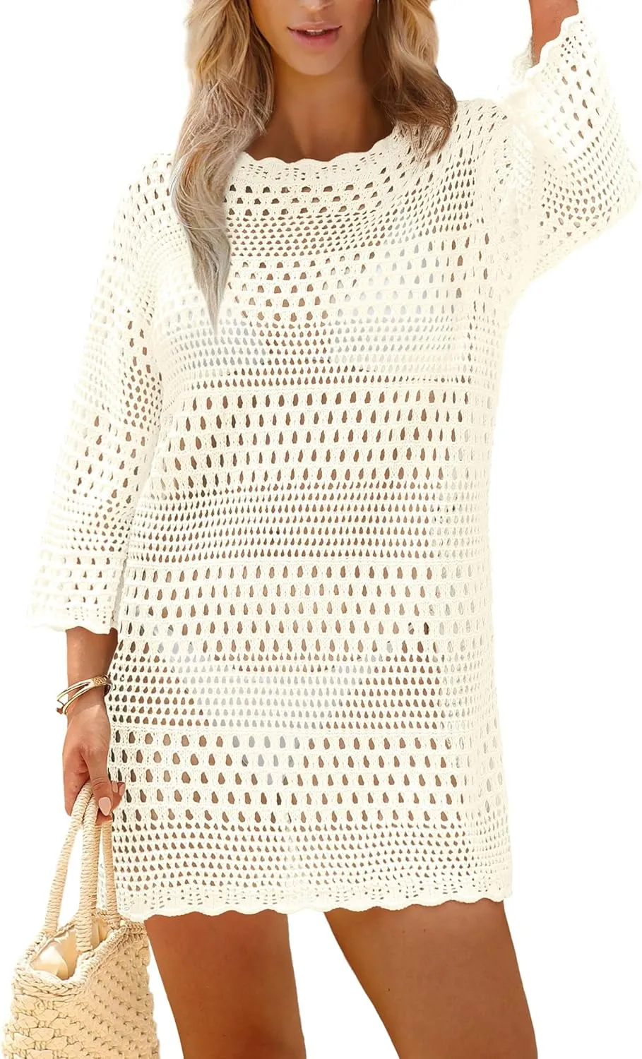SAMPEEL Swimsuit Coverup for Women Beach Vacation Clothes Bathing Suit Cover Up Crochet Dresses Summer Cruise Outfits 2025