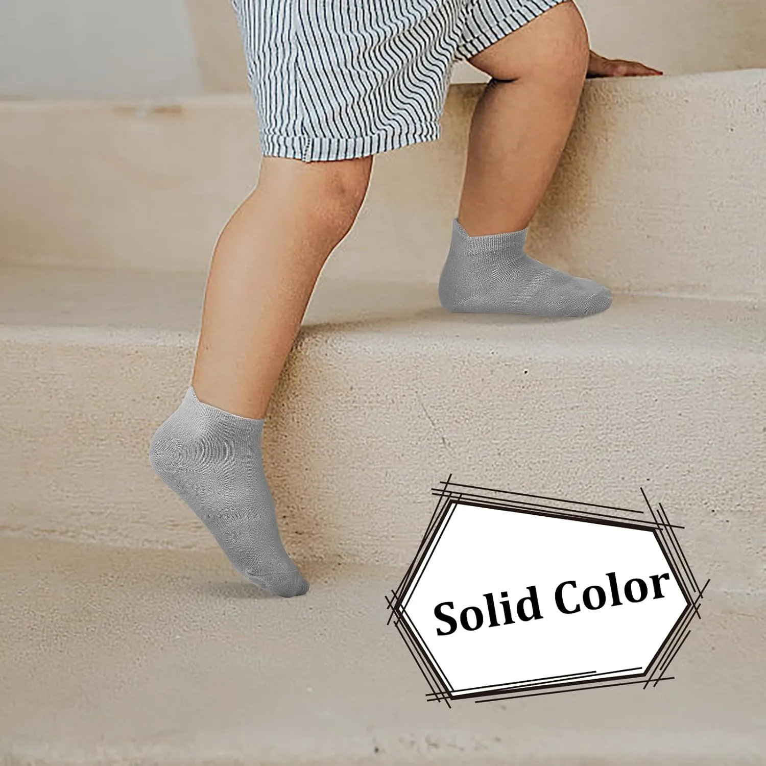 Toddler Non Slip Socks with Grips, Boys Girls Ankle Socks, for Kids Children 6 Months-7 Years Old 12 Pairs