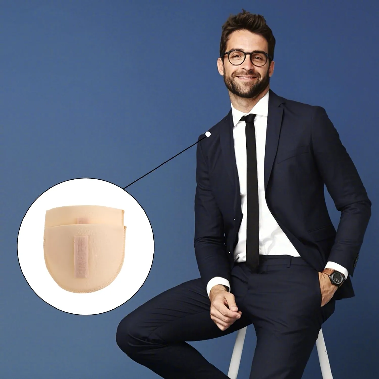 WLLHYF Set-in Shoulder Pads Thickness 1.5cm Breathable Sponge Pads Shoulder Enhancer Sewing Supplies for Women Men Sloping High Low Shoulders Blazer Suit T-Shirt (Skin Color, 2 Pairs)