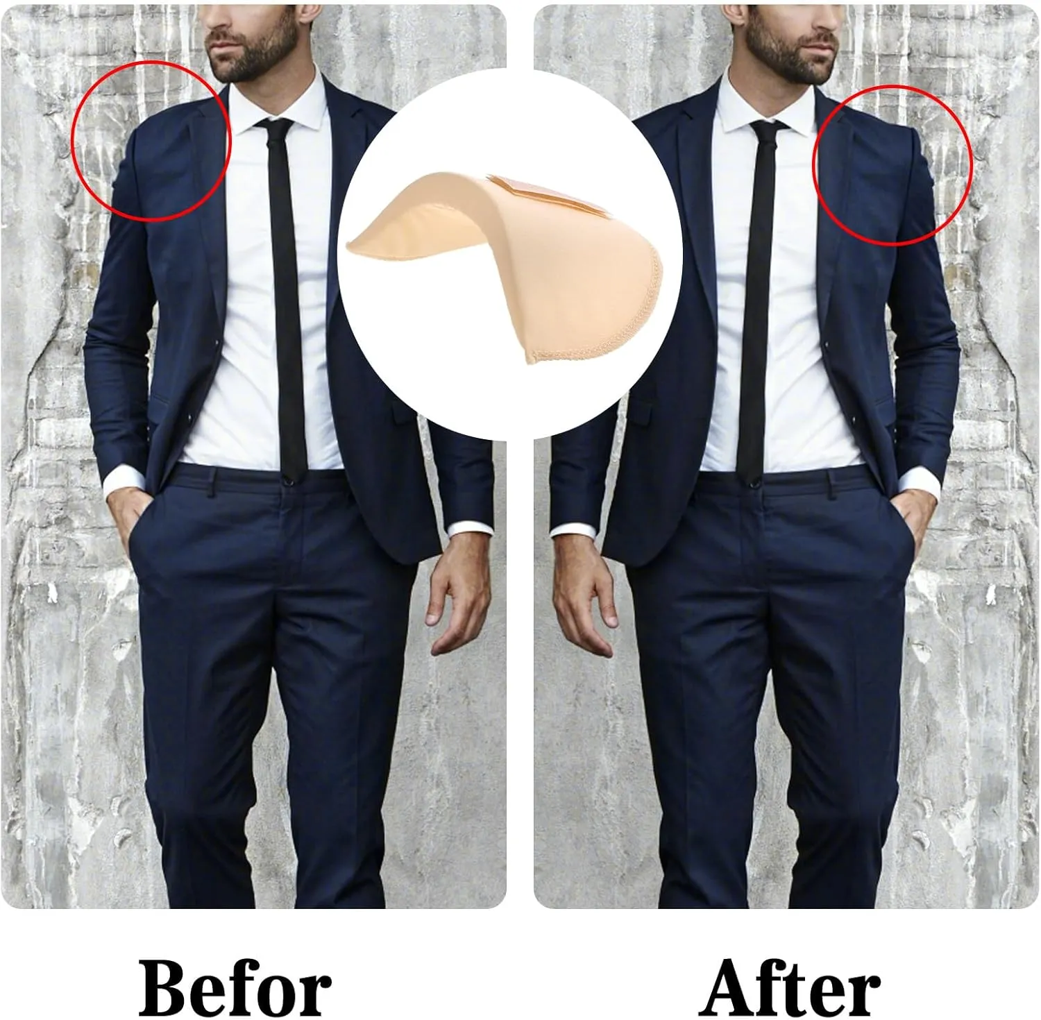 WLLHYF Set-in Shoulder Pads Thickness 1.5cm Breathable Sponge Pads Shoulder Enhancer Sewing Supplies for Women Men Sloping High Low Shoulders Blazer Suit T-Shirt (Skin Color, 2 Pairs)