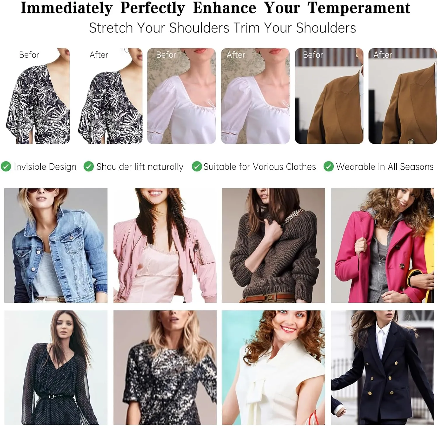WLLHYF Set-in Shoulder Pads Thickness 1.5cm Breathable Sponge Pads Shoulder Enhancer Sewing Supplies for Women Men Sloping High Low Shoulders Blazer Suit T-Shirt (Skin Color, 2 Pairs)