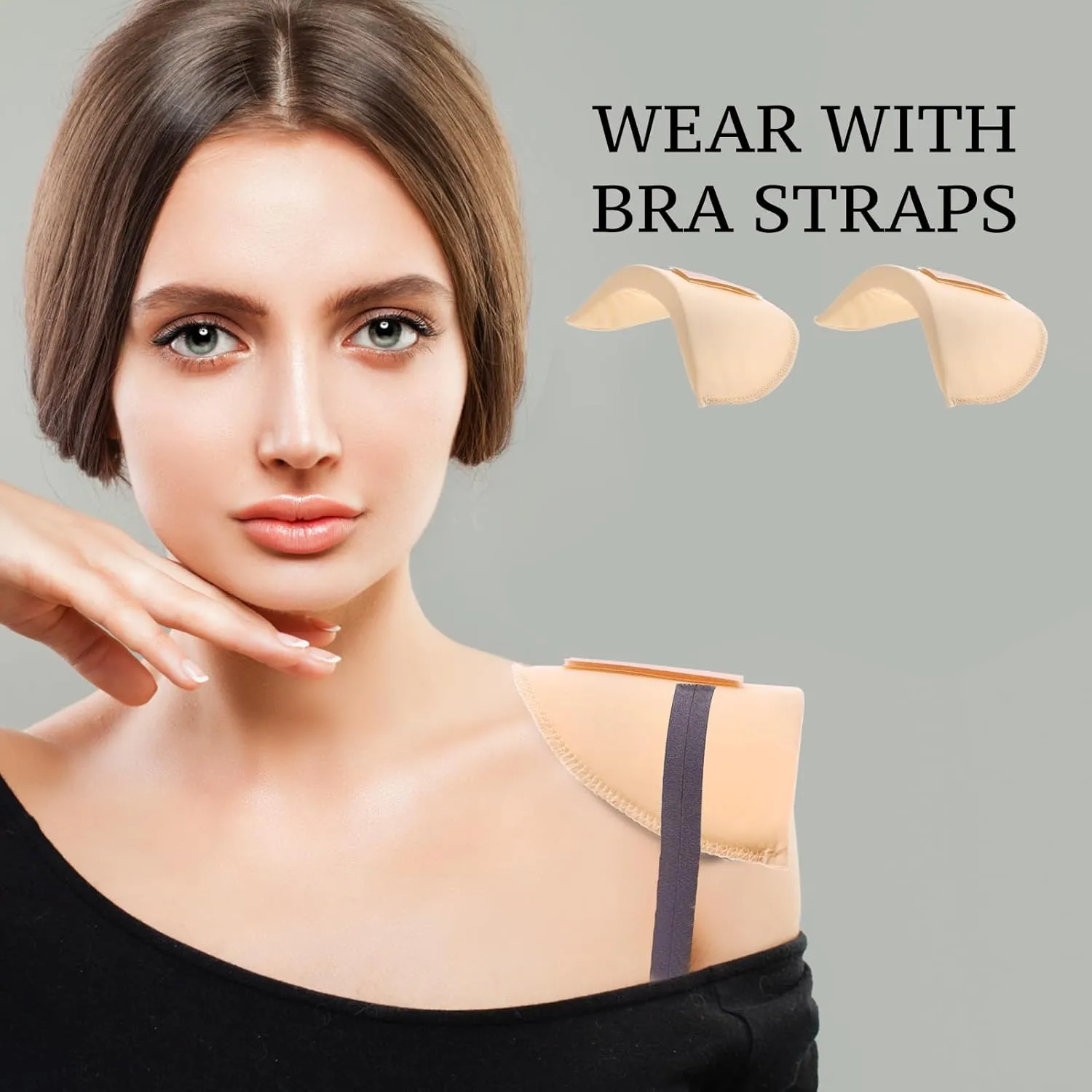 WLLHYF Set-in Shoulder Pads Thickness 1.5cm Breathable Sponge Pads Shoulder Enhancer Sewing Supplies for Women Men Sloping High Low Shoulders Blazer Suit T-Shirt (Skin Color, 2 Pairs)