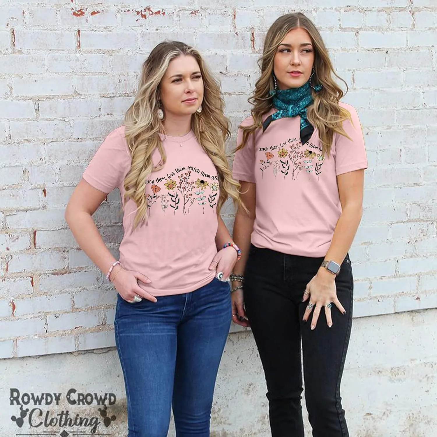 Women Teacher Shirt Teach Them Watch Them Grow Tshirt Teacher Appreciation Shirt Wildflower Graphic Tee Top